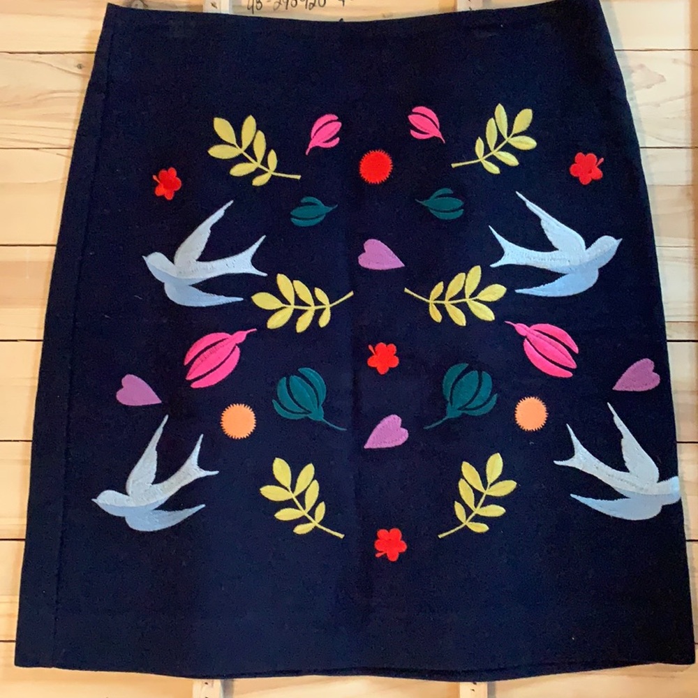 Boden embroidered pencil skirt